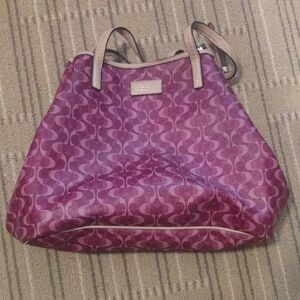 Coach Signature Pattern Shoulder Bag in Rich Purple